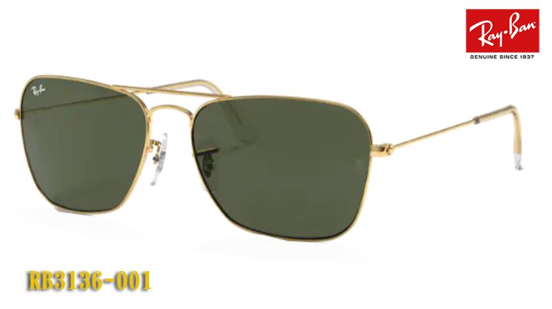 【Ray-Ban】 レイバン サングラス RB3136-001 CARAVAN キャラバン トップガン マーヴェリック ルースター/グースモデル 正規品 RB3136 001 （フィット調整対応 送料無料！