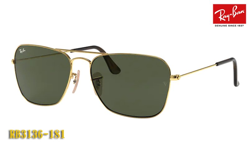 【Ray-Ban】 レイバン サングラス RB3136-181 CARAVAN トップガン マーヴェリック ルースター/グースモデル 正規品 RB3136 181 （フィット調整対応 送料無料！