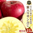 蜜入りサンふじ 秀品 贈答用 2.7kg 6玉〜10玉 送料無料 岩手 江刺 完熟 りんご 林檎 お歳暮 いわて 菅野農園