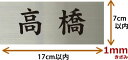 代引不可 ポスト投函限定 イメージ送信無 個人名苗字1世帯限定 ステンレス表札黒文字170×70ミリ以内　1ミリ厚 黒文字17×7cm以内1ミリきざみフリーサイズ　sttff17070