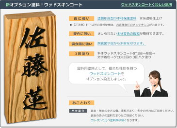 楷行書も注文できる表札 木 風水的にも良いといわれる 高級銘木イチイ一位高級木製表札i21088