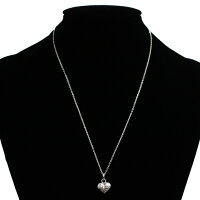遺骨ペンダントメモリアルジュエリー「ハートハワイアン」ダイヤモンドシルバー925プラチナコーティング【シルバー925】専用ドライバー・付属品つきメモリアルペンダントカプセル骨壷骨壺手元供養送料無料