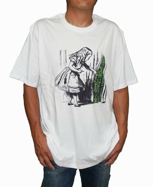 メンズ Tシャツ アリス イン マトリックス ワールド 白 夏物 ホワイト ムービーT アニメT パロディ