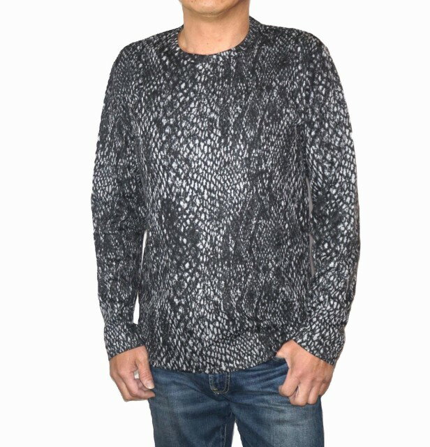 ニコル NICOLE 長袖Tシャツ パイソン柄 黒 49 蛇柄 メンズ セレクション 4466-9830 春物 秋物 ブラック ロンT