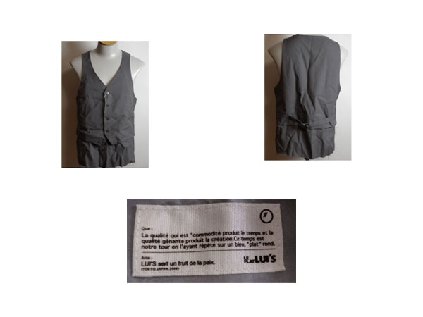 新品　♪　ルイス　ジレ　グレー　サイズM　◆　ベスト