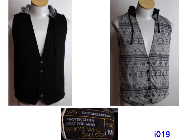 新品 ♪ フーズフー フード付 ベスト リバーシブル M ◆ i019