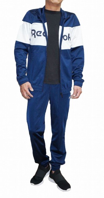 新品 ♪★ リーボック Reebok セットアップ 紺 トレーニング ワークアウト ジム メンズ ジャージ ネイビー 表記サイズM ★23y01