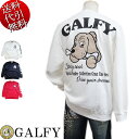 2023年春物新作 GALFY/ガルフィー【送料無料】ThefirstgenerationGALFY 横向き人気キャラアップリケ刺繍 ロゴ刺繍 ラバープリント リブ 裏毛スウェット素材 トレーナー 白/黒/赤:F【smtb-k】【ky】父の日【YDKG-k】メンズ【ky】ギフト【RCP】131080