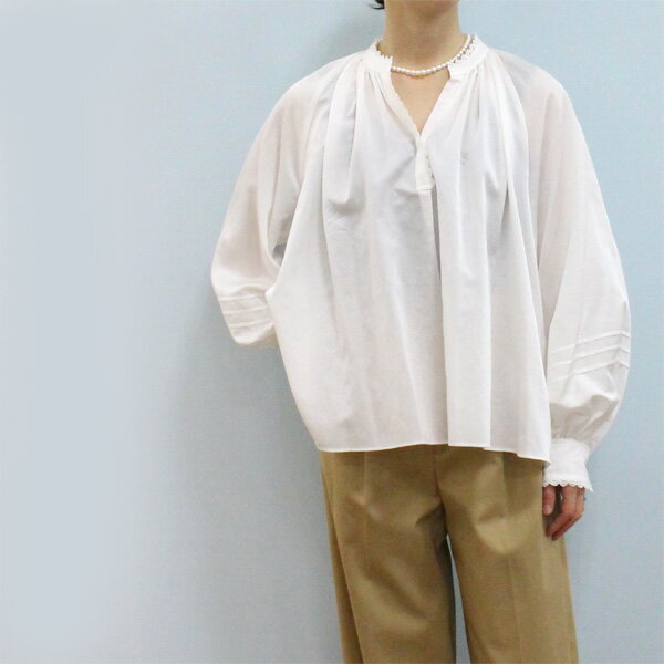 乐天商城 - Ballsey ボールジー TOMORROWLAND トゥモローランド 11-01-61-01007 コットン シルク サテン スキッパー ブラウス