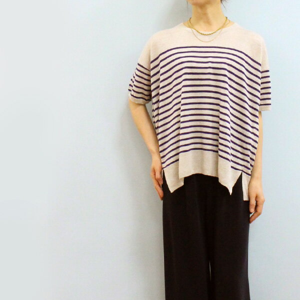 C.T.plage シーティープラージュ CT26122 リネン ハーフスリーブ プルオーバー