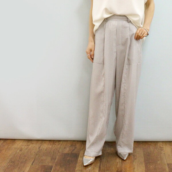 30%OFF/Dignite collier ディニテ コリエ 80255133 ストライプ タック パンツ《セール品につき返品不可》