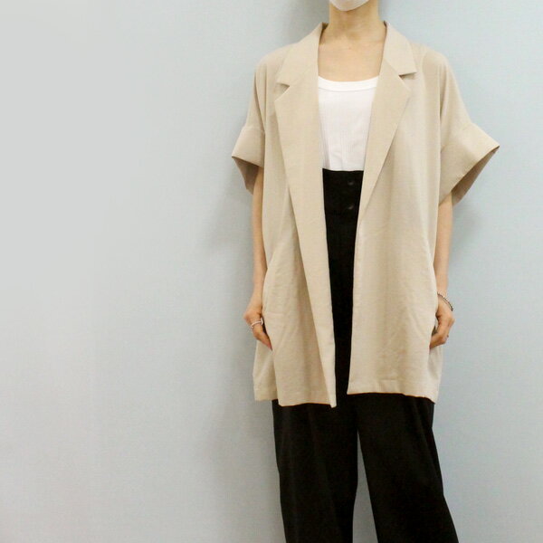Turn-Down Collar Coat - 30%OFF/Dignite collier ディニテ コリエ 80990226 ビッグ スリーブレス ジャケット《セール品につき返品不可》