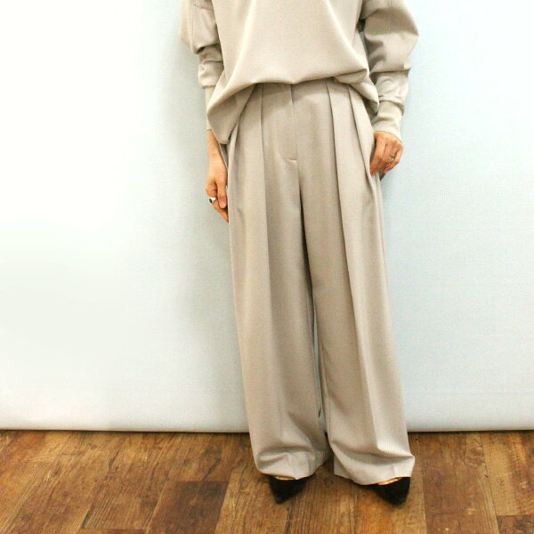 乐天商城 - Dignite collier ディニテ コリエ 80267001 サージ ストレッチ ワイド パンツ