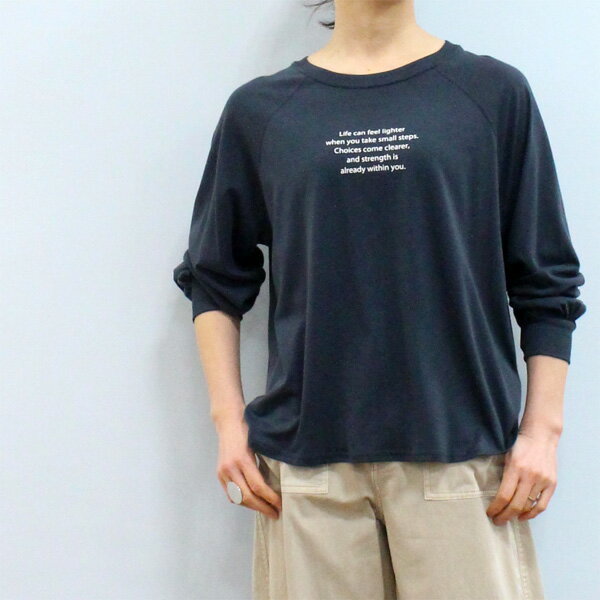 乐天商城 - Dignite collier ディニテ コリエ 80267100 ロゴ プリント ラグラン Tシャツ