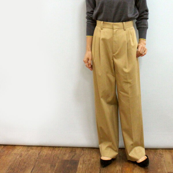 MACPHEE マカフィー TOMORROWLAND トゥモローランド 12-04-54-04005 コットン チノ タック ストレート パンツ