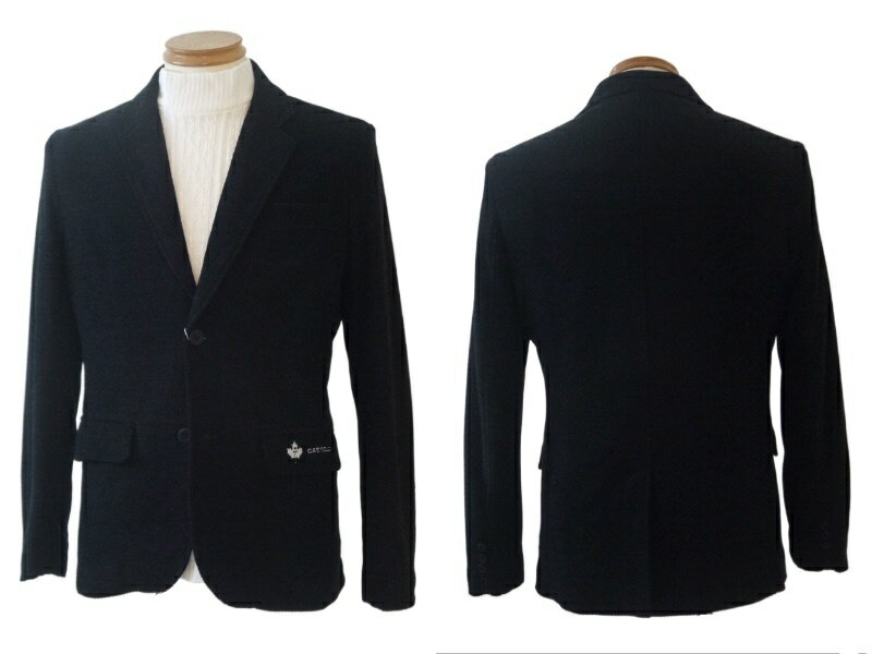 カステルバジャック/CASTELBAJAC 秋冬物 モールメッシュジャケット 118-黒 46/Mサイズ