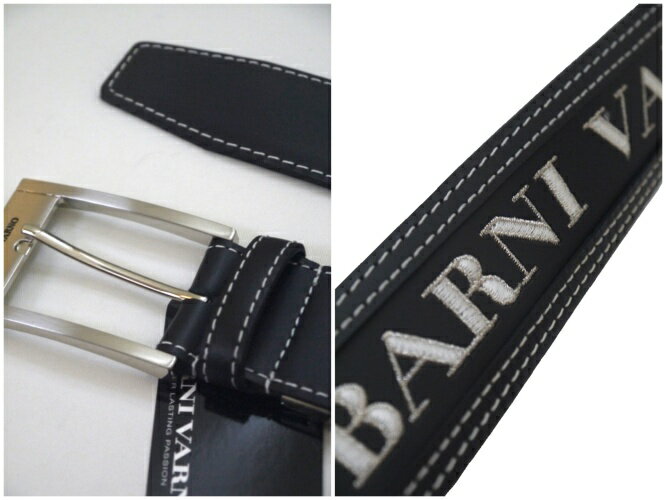 バーニヴァーノ/BARNIVARNO 刺繍ベルト 長寸 165-黒×白系