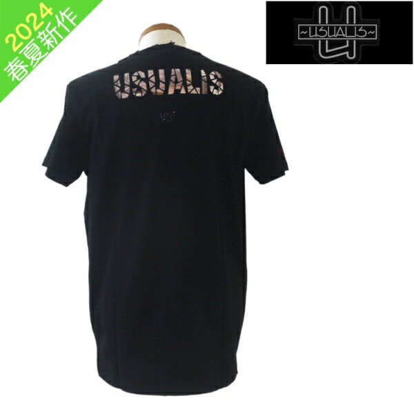 ウザリス/USUALIS 半袖Tシャツ XXL・XXXLサイズ 507-黒系