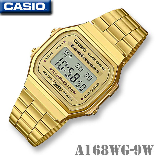 【男女兼用】CASIO A168WG-9W VINTAGE SERIES カシオ 人気 おしゃれ デジタル メンズ レディース 男の子 女の子 腕時計 ゴールド 新生活 入学 就職 学生 彼氏 彼女 誕生日 10代 20代 30代 40代…