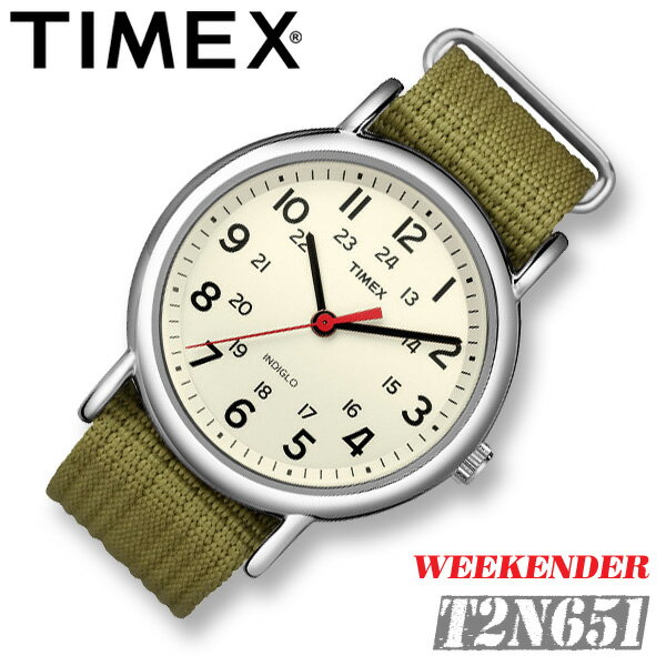 【男女兼用】TIMEX【T2N651】WEEKENDER CENTRAL PARK FULL SIZE 38mm径 タイメックス ウィークエンダー セントラルパーク メンズ レディース キッズ 男の子 女の子 腕時計ナイロンベルト カーキグリーン【並行輸入 新品】＊送料無料＊