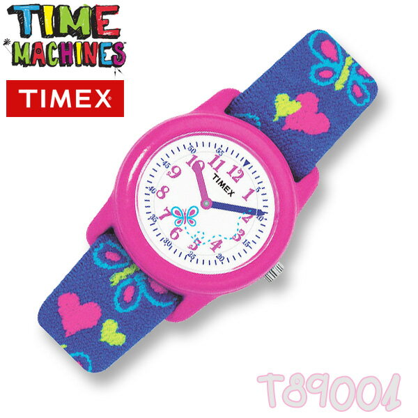 【お子様用】TIMEX タイメックス KIDS T89001 キッズ 子供用 アナログ 腕時計 ピンク ブルー 蝶 バタフライ ハート 並行輸入【新品】＊送料割引サービス（関西以西は一部ご負担）