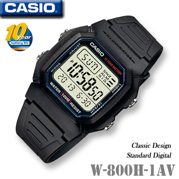 カシオ 腕時計 女の子 【男女兼用】CASIO W-800H-1AV BASIC DIGITAL QUARTZ カシオ ベーシック メンズ レディース キッズ 男の子 女の子 腕時計 黒 ブラック【海外モデル】国内未発売 チープカシオ【並行輸入 新品】チプカシ＊送料無料＊