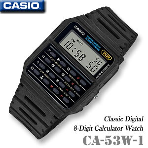 【男女兼用】CASIO CA-53W-1 CALCULATOR カシオ カリキュレーター 電卓付 メンズ レディース キッズ 男の子 女の子 人気 おしゃれ 腕時計｜箱なし｜黒 ブラック ユニセックスサイズ データバンク 海外モデル チープカシオ【並行輸入 新品一年保証】チプカシ＊送料無料＊