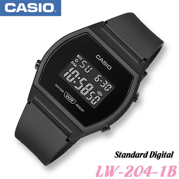 【女性用】CASIO LW-204-1B STANDARD DIGITAL カシオ スタンダード 人気 デジタル レディース 子供 女の子 腕時計 黒…