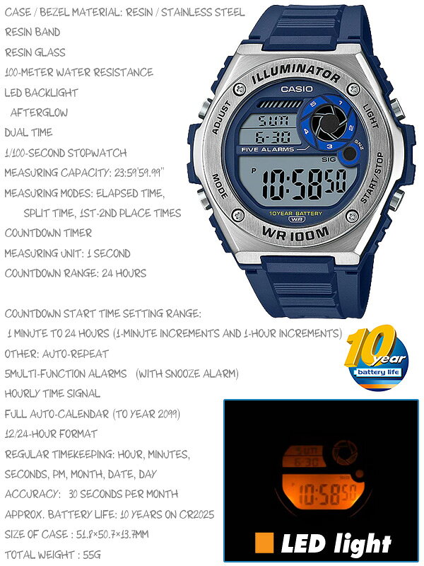 【男性用】CASIO MWD-100H-2A カシオ スタンダード 人気 かっこいい スポーツ デジ...