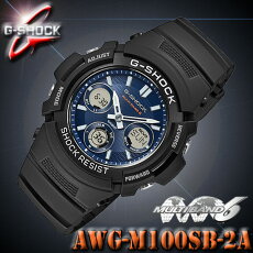 在庫有り!即納可*送料無料サービス*【あす楽対応】CASIOAWG-M100SB-2AカシオGショックG-SHOCK【防水】腕時計【電波ソーラー】国内AWG-M100SB-2AJFの同型【マルチバンド6】≪日米欧中6局電波受信≫海外モデル【新品】