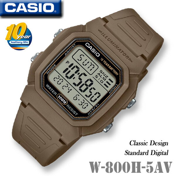 【男女兼用】CASIO W-800H-5AV BASIC DIGITAL QUARTZ カシオ ベーシック スポーツ デジタル メンズ レディース キッズ 男の...