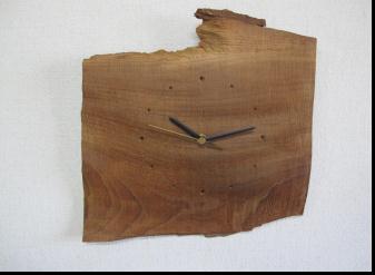 無垢の木目、素材、形を生かした神代ケヤキの掛け時計です6【送料無料】