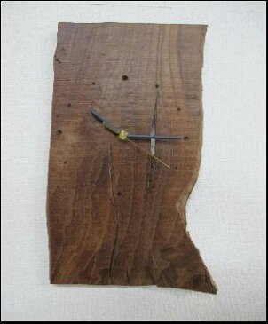 無垢の木目、素材、形を生かした神代ケヤキの掛け時計です8【送料無料】