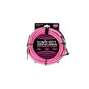 ERNIE BALL ( アーニー・ボール ) / 18 Braided Straight / Angle Instrument Cable - Neon Pi...
