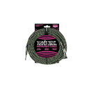 ERNIE BALL ( アーニー・ボール ) / 10 Braided Straight / Angle Instrument Cable - Black /...