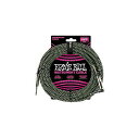 ERNIE BALL ( アーニー・ボール ) / 18 Braided Straight / Angle Instrument Cable - Black /...