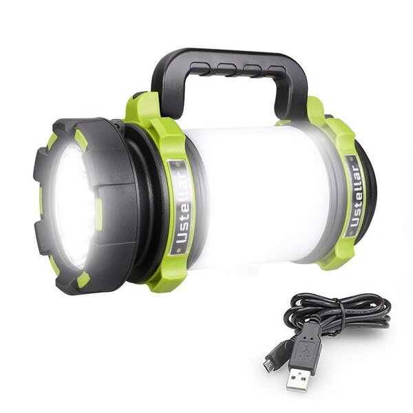 Ustellar / 1000lm Rechargeable CREE LED Spotlight - LED ランタン 懐中電灯 USB 充電式 IPX4防水 スマホ充電器 直輸入品
