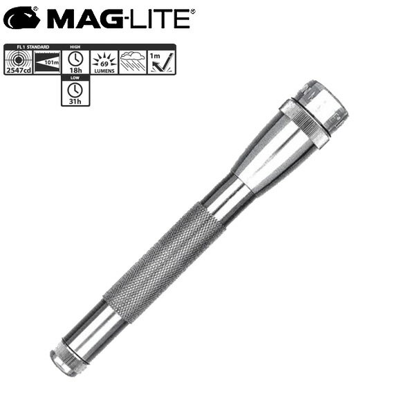 Mag-Lite(マグライト) / Mini LED 2-Cell AA Flashlight with Holster (SILVER) ハンディーライト 直輸入品