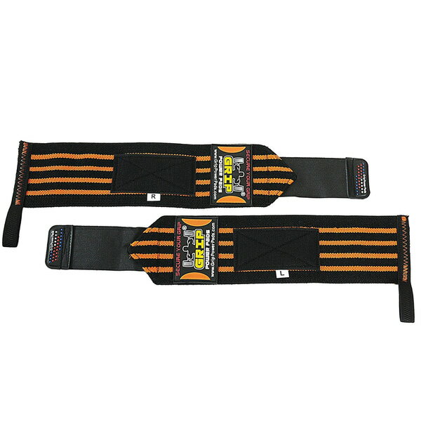 Grip Power Pads / Deluxe Wrist Wraps (Orange) 13インチ リストラップ 1ペア 直輸入品夏休スペシャル