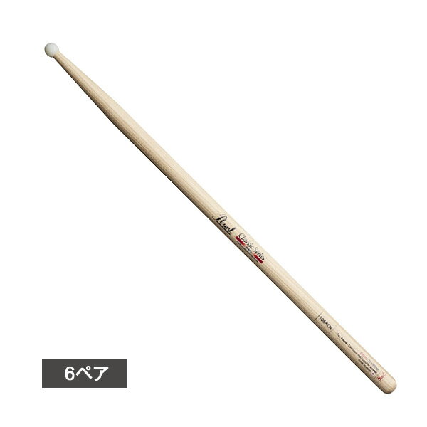 【6ペア】 Pearl(パール) / 106HC-N Drum Sticks Classic Series ナイロンチップバージョン（Round） 【Fat Body】 …