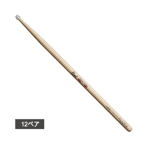 【12ペア】 Pearl(パール) / 106HC-N Drum Sticks Classic Series ナイロンチップバージョン（Round） 【Fat Body】 …