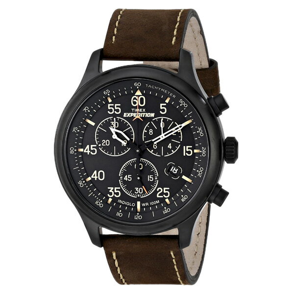 TIMEX / Expedition Rugged Field Chronograph (Black/Brown / T49905) rv Ai y^CbNXz