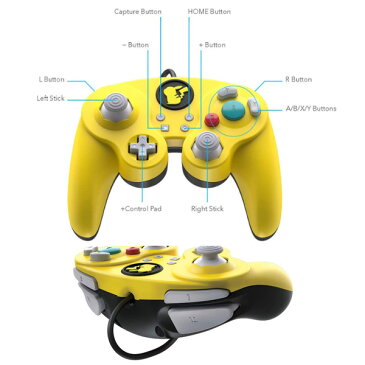 PDP / Pikachu ピカチュウ /ポケモン 海外限定品 公式ライセンス品 / Nintendo Switch用 ゲームキューブ型 ゲーム コントローラー