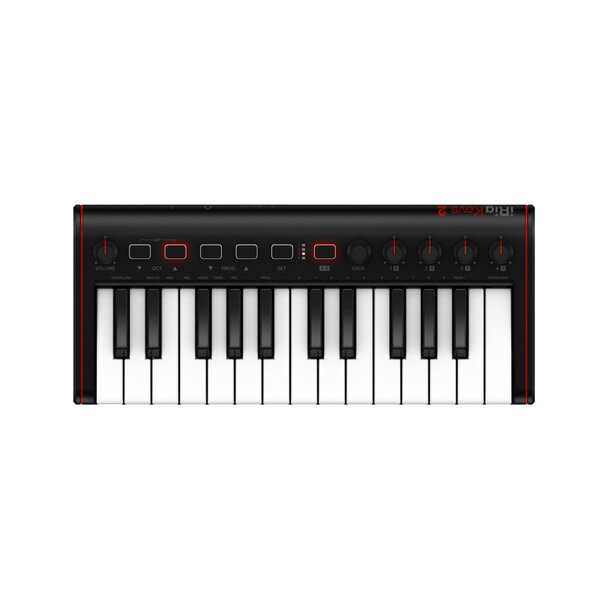 IK Multimedia(アイケーマルチメディア) / iRig Keys 2 Miniの事ならフレンズにご相談ください。 IK Multimedia(アイケーマルチメディア) / iRig Keys 2 Miniの特長！次世代 MIDI キーボード！ IK Multimedia(アイケーマルチメディア) / iRig Keys 2 Miniのココが凄い！オーディオ出力端子を搭載したコンパクトなユニバーサル MIDI キーボード IK Multimedia(アイケーマルチメディア) / iRig Keys 2 Miniのメーカー説明 iRig Keys 2 は、高い人気を得た初代 iRig Keys シリーズの後継機種と呼ぶにふさわしい、さらに便利な次世代 MIDI キーボードへ進化しました。最新のモバイル・デバイスとお使いの際に便利なオーディオ出力端子、MIDI 入出力端子、複数の電源オプションやソフトウェアのバンドル、洗練された外観など、より便利に、自由に、ご利用いただけます。iRig Keys 2 Mini は、ベロシティ対応の25鍵ミニサイズ鍵盤を採用した、省スペースに特化したキーボードです。ピッチベンド・ホイール、モジュレーション・ホイール、外部ペダル入力端子を省いた構成ですが、iRig Keys 2 のその他の機能は継承されています。バックパックの隙間に収納して、どこへでも持ち出すことができます。 IK Multimedia(アイケーマルチメディア) / iRig Keys 2 Miniの仕様 25鍵ミニサイズ、ベロシティ対応■接続端子デバイスコネクター：micro-USBMIDI入力：2.5 mm TRSジャックMIDI出力：2.5 mm TRSジャックヘッドフォンステレオ出力：1/8インチTRSジャック■コントロール部ボリューム・ノブオクターブ・アップ/ダウン・ボタンプログラム・アップ/ダウン・ボタンセットアップ・ボタンアサイナブル・データ・プッシュ・エンコーダー : 1アサイナブル・ノブ : 4+4■他モデル共通スペック量子化：16/24ビット D/A変換サンプリング周波数：44.1 kHz、48 kHz、88.2 kHz、96 kHz電源：USBバスパワー（コンピューター / モバイル・デバイス接続時）、USBパワーサプライ、USBバッテリーパック** iRig Keys 2 の消費電力は大変小さいため、USBモバイル・バッテリーの電源供給が自動で止まることがあります。iRig Keys 2 をUSBモバイル・バッテリーにてスタンドアロンのMIDIキーボードとしてお使いの場合は、電源をONの状態を維持できる機種をお選びください。■内容物iRig Keys 2 Mini 本体Lightning to micro-USB 接続ケーブル（60 cm）USB-A to micro-USB 接続ケーブル（60 cm）USB-C to micro-USB 接続ケーブル（60 cm、iRig Keys 2 Mini のみ）2.5 mm TRS male to MIDI female アダプター（10 cm）■寸法iRig Keys 2 Mini 324 x 139 x 40 mm（突起物含まず）324 x 139 x 54 mm（突起物含む）0.58 kg 全て新品。ケーブル・消耗品以外メーカー1年保証書付のでご安心してお買いもの頂けます。IK Multimedia(アイケーマルチメディア) / iRig Keys 2 Miniの事ならフレンズにご相談ください。 IK Multimedia(アイケーマルチメディア) / iRig Keys 2 Miniの特長！次世代 MIDI キーボード！ IK Multimedia(アイケーマルチメディア) / iRig Keys 2 Miniのココが凄い！オーディオ出力端子を搭載したコンパクトなユニバーサル MIDI キーボード IK Multimedia(アイケーマルチメディア) / iRig Keys 2 Miniのメーカー説明 iRig Keys 2 は、高い人気を得た初代 iRig Keys シリーズの後継機種と呼ぶにふさわしい、さらに便利な次世代 MIDI キーボードへ進化しました。最新のモバイル・デバイスとお使いの際に便利なオーディオ出力端子、MIDI 入出力端子、複数の電源オプションやソフトウェアのバンドル、洗練された外観など、より便利に、自由に、ご利用いただけます。iRig Keys 2 Mini は、ベロシティ対応の25鍵ミニサイズ鍵盤を採用した、省スペースに特化したキーボードです。ピッチベンド・ホイール、モジュレーション・ホイール、外部ペダル入力端子を省いた構成ですが、iRig Keys 2 のその他の機能は継承されています。バックパックの隙間に収納して、どこへでも持ち出すことができます。 IK Multimedia(アイケーマルチメディア) / iRig Keys 2 Miniの仕様 25鍵ミニサイズ、ベロシティ対応■接続端子デバイスコネクター：micro-USBMIDI入力：2.5 mm TRSジャックMIDI出力：2.5 mm TRSジャックヘッドフォンステレオ出力：1/8インチTRSジャック■コントロール部ボリューム・ノブオクターブ・アップ/ダウン・ボタンプログラム・アップ/ダウン・ボタンセットアップ・ボタンアサイナブル・データ・プッシュ・エンコーダー : 1アサイナブル・ノブ : 4+4■他モデル共通スペック量子化：16/24ビット D/A変換サンプリング周波数：44.1 kHz、48 kHz、88.2 kHz、96 kHz電源：USBバスパワー（コンピューター / モバイル・デバイス接続時）、USBパワーサプライ、USBバッテリーパック** iRig Keys 2 の消費電力は大変小さいため、USBモバイル・バッテリーの電源供給が自動で止まることがあります。iRig Keys 2 をUSBモバイル・バッテリーにてスタンドアロンのMIDIキーボードとしてお使いの場合は、電源をONの状態を維持できる機種をお選びください。■内容物iRig Keys 2 Mini 本体Lightning to micro-USB 接続ケーブル（60 cm）USB-A to micro-USB 接続ケーブル（60 cm）USB-C to micro-USB 接続ケーブル（60 cm、iRig Keys 2 Mini のみ）2.5 mm TRS male to MIDI female アダプター（10 cm）■寸法iRig Keys 2 Mini 324 x 139 x 40 mm（突起物含まず）324 x 139 x 54 mm（突起物含む）0.58 kg 全て新品。ケーブル・消耗品以外メーカー1年保証書付のでご安心してお買いもの頂けます。