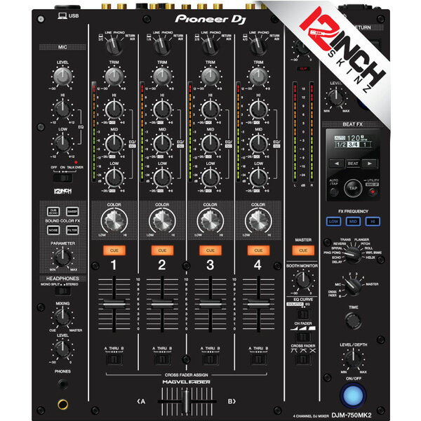 12inch SKINZ / Pioneer DJM-750MK2 Skinz (Black) 機材用スキンお中元 セール