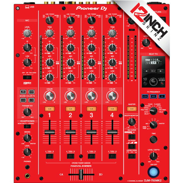 12inch SKINZ / Pioneer DJM-750MK2 Skinz (Red) 機材用スキンお中元 セール