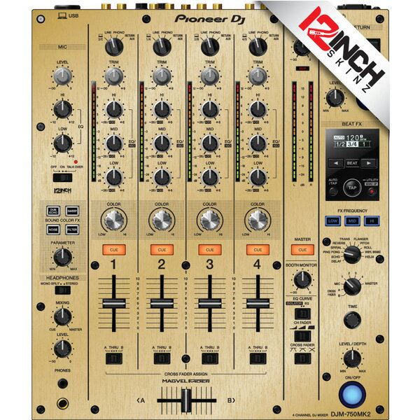 12inch SKINZ / Pioneer DJM-750MK2 Skinz Metallics (Brushed Gold) 機材用スキンお中元 セール