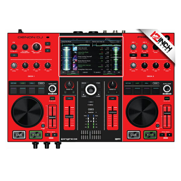 12inch SKINZ / Denon Prime GO Skinz (Colors RED/BLK) 機材用スキンハロウィーンセール/ハロウィングッズ