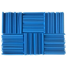 【安心の国内サポート】 高密度スタジオ音響フォームパネル　/ (25×25 x 5cm)　ブルー　6個パック - 吸音材 -