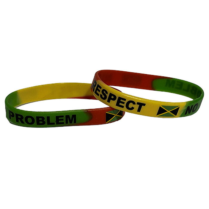 シリコンバンド　Nuff Respect /No Problem Silicone Bracelet ラスタカラー / VP RECORDS敬老の日 セール